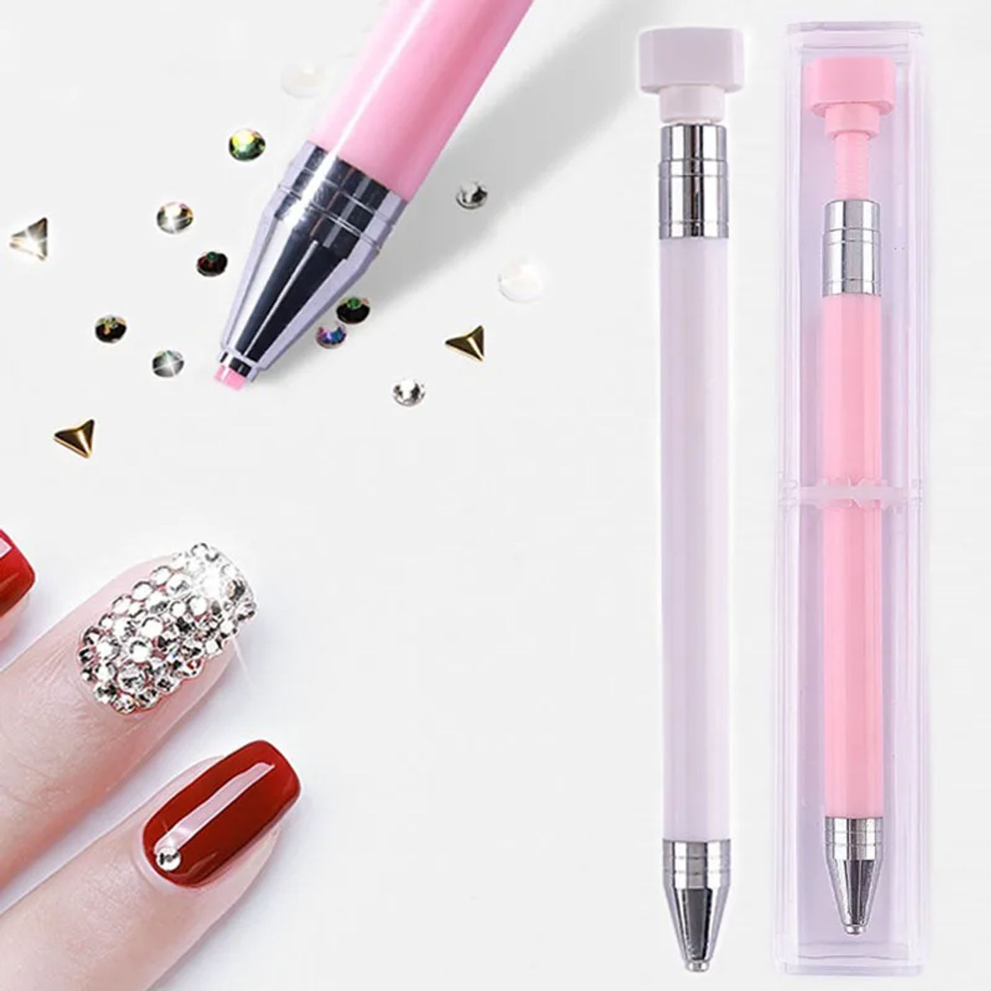 Description Picture 2 of itemNail Rotating Wax Dotting Pen for ss Diamonds No-Waste Sticking Mini Bead Rotary Wax Tools Manicure Professional Supplies