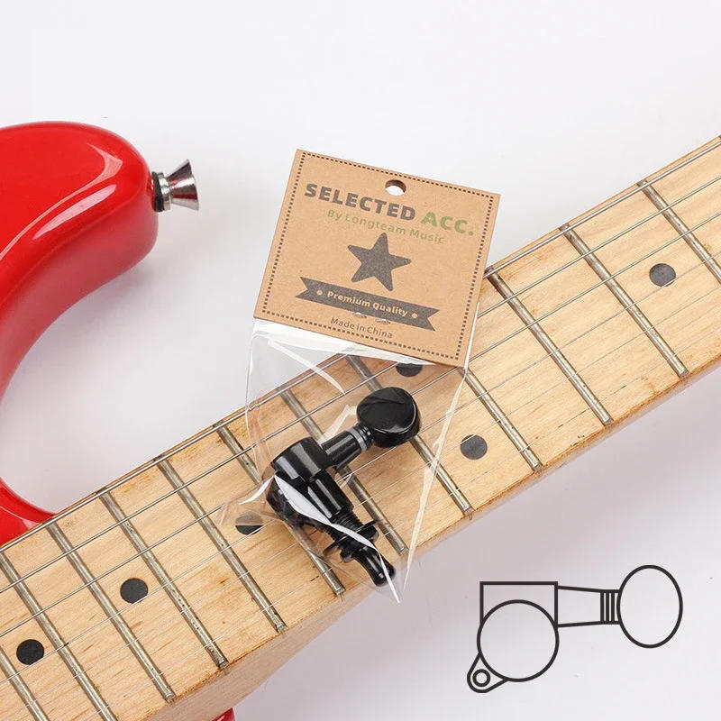 Description Picture 3 of item1PC Small round head electric guitar string knob universal ukulele folk guitar string winder full closed tuning knob accessories