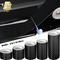 3D Carbon Fiber Sticker Car Threshold Protective Film Anti Scratch Waterproof Matte Black Nano Sticker for Auto Door Sill