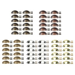 12x Retro Cup Pulls Cabinet Dresser Hardware Shell Pull Drawer Handles Knobs