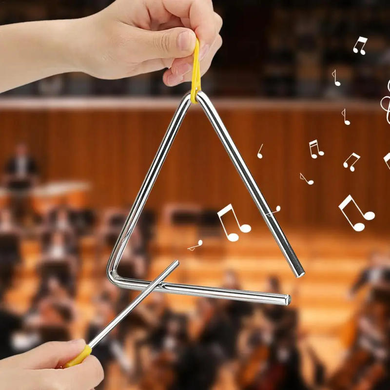 Description Picture 4 of itemTriangle Instrument Handcrafted Metal Triangles Beaters Music Enlightenment Tool With Firing Pin For Dinner Bell Classroom Music