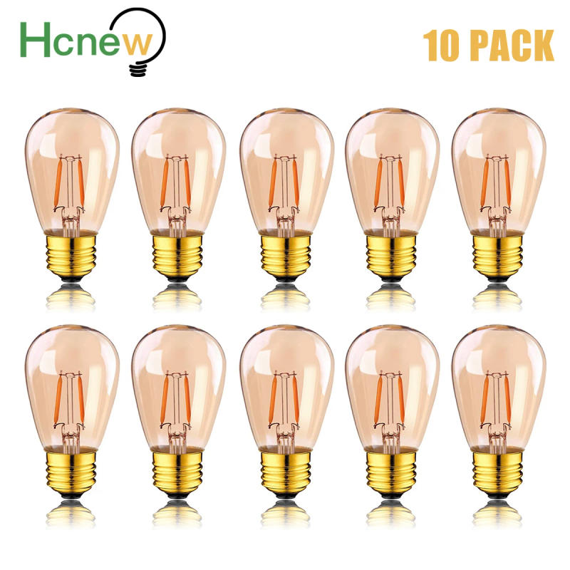 Description Picture 3 of itemHcnew 10PCS Retro LED Filament Light Bulb E27 220V 1W 3W Warm White ST45 Decorative Dimmable String Replace Vintage Edison Lamp