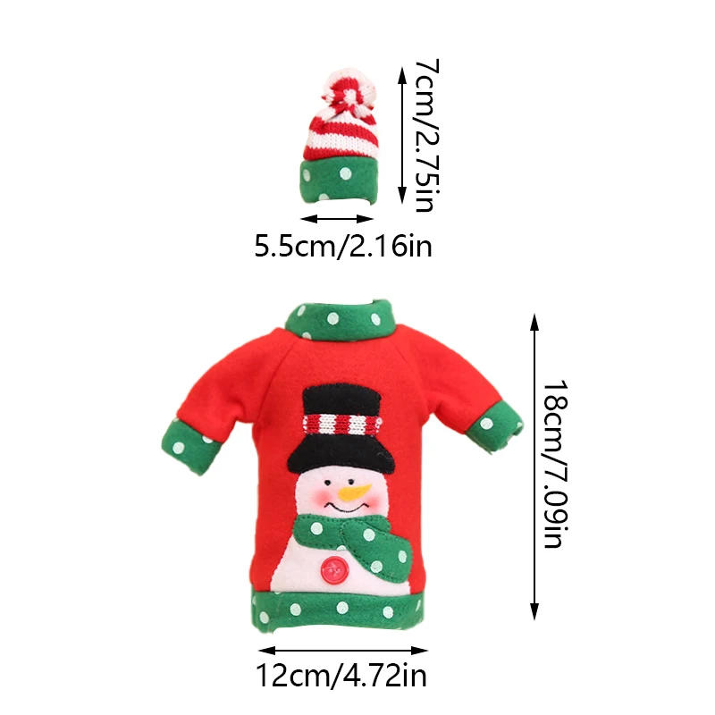 Description Picture 6 of itemChristmas Wine Bottle Cover Set Santa Snowman Woven Wine Bottle Bags for Christmas Party Dinner Table Decorations New Year Gifts