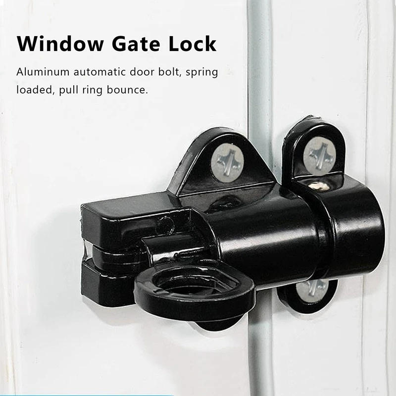 Description Picture 6 of itemAluminum Alloy Security Automatic Window Gate Lock Spring Bounce Door Bolt Latch