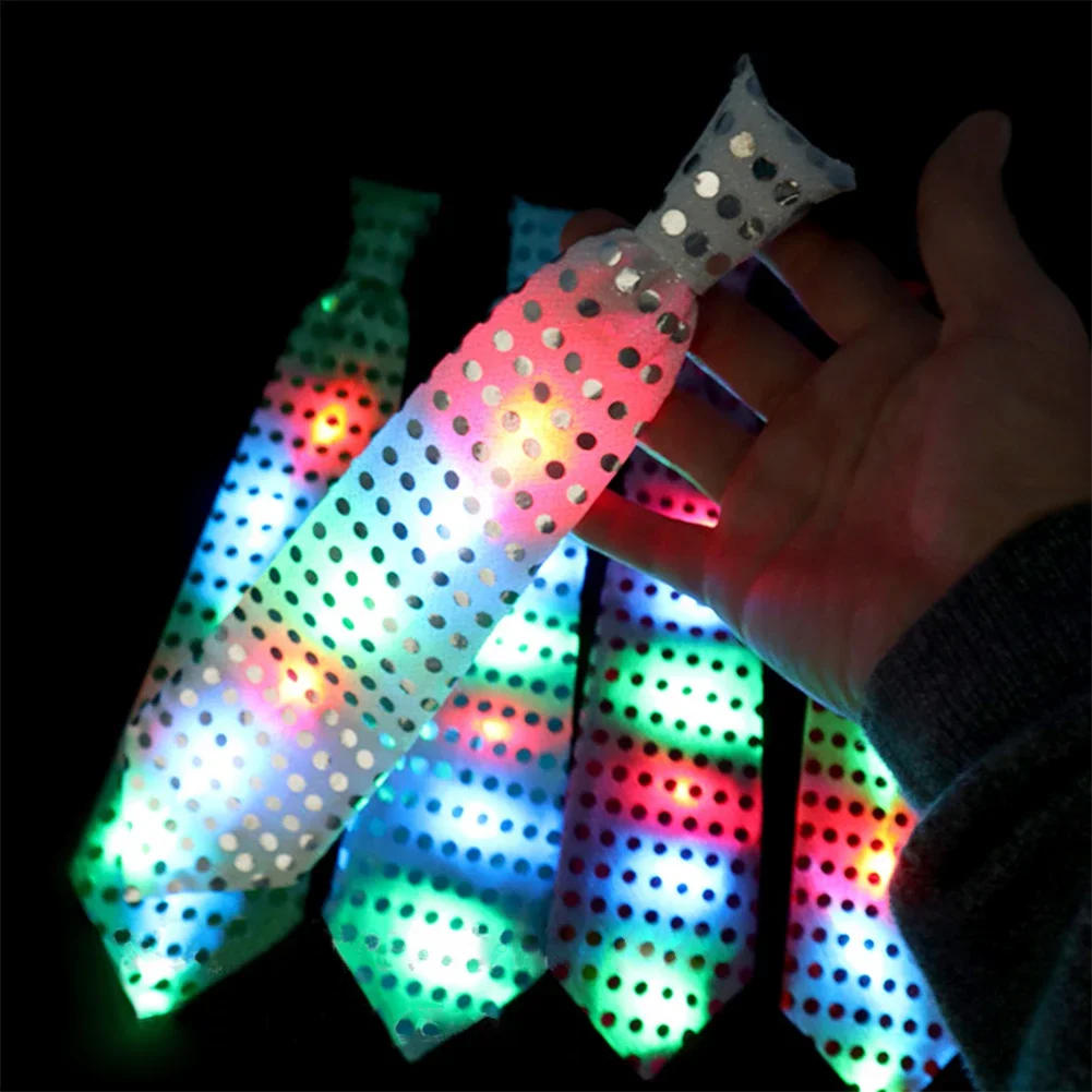 Description Picture 2 of itemFlashing Light Up Bow Tie Necktie Multiple Color LED Mens Party Lights Sequins Bowtie For Weddings Glow Party Supplies
