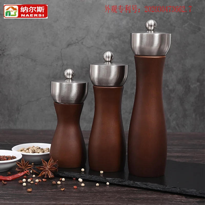 Description Picture 2 of itemLeeseph Premium Beech Pepper Mill, Salt and Grinder - Precision Carbon Steel Rotor Use for Peppercorn, Sea Salt,