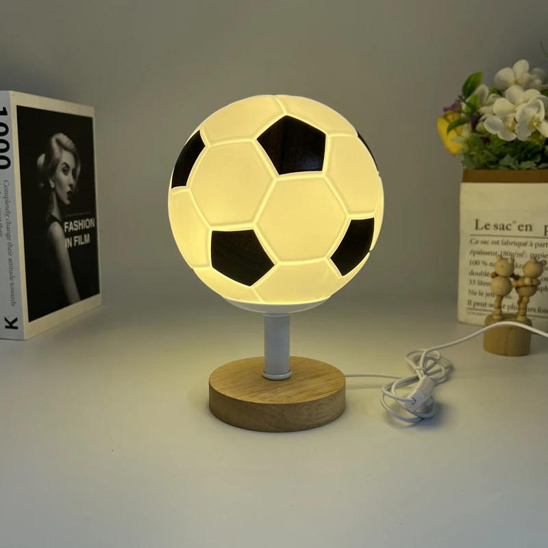 Description Picture 4 of itemSoccer Ball Shape Creative Usb table lamp Bedroom Decoration Modern Desk Lamp LED Lights for Room Home Decoration Bedside lamps