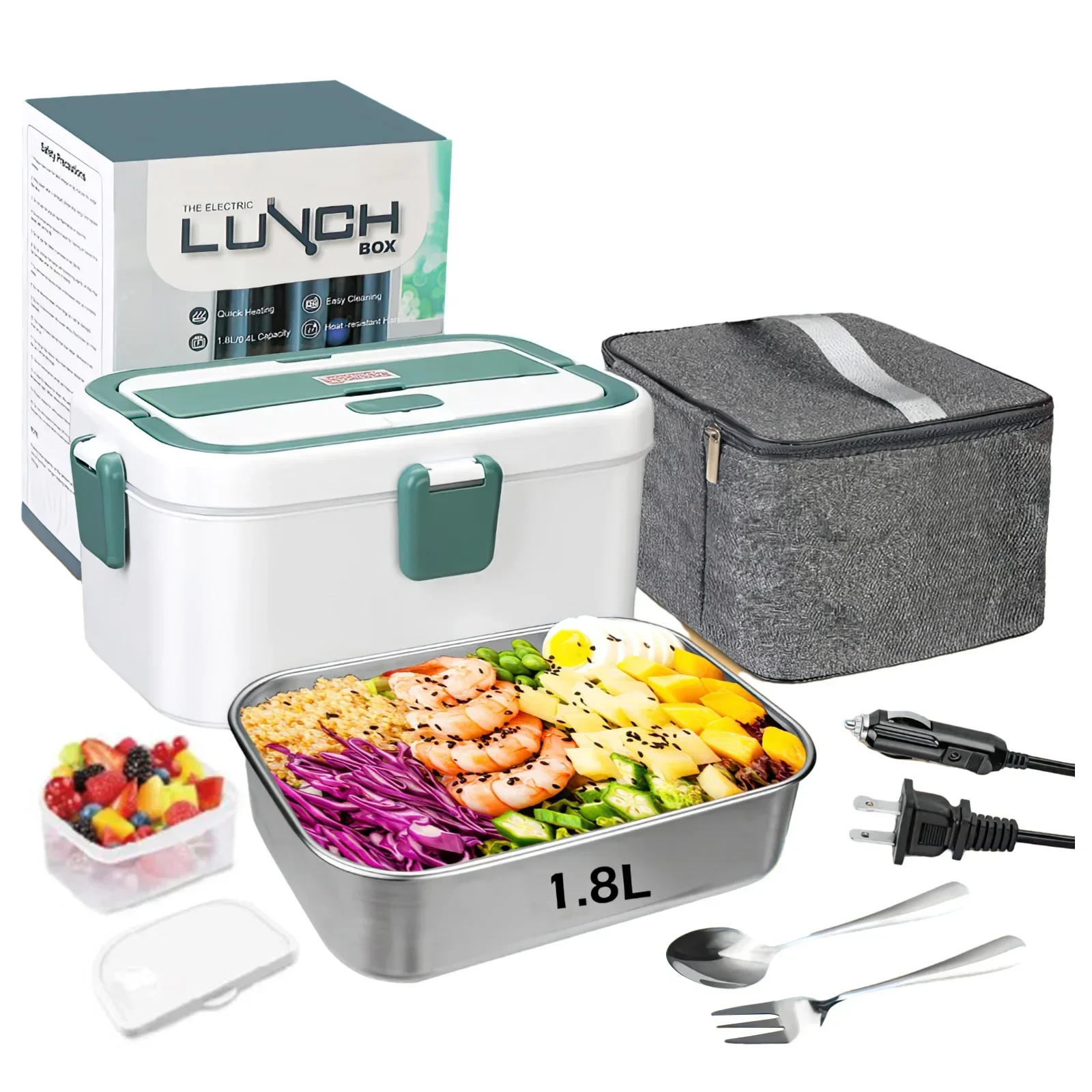 Description Picture 4 of itemElectric Lunch Box Food Warmer 1.8 L 80W  Camping Bento Picnic Portable Food Heater Car/Truck/Home in-car Electric Lunch Box