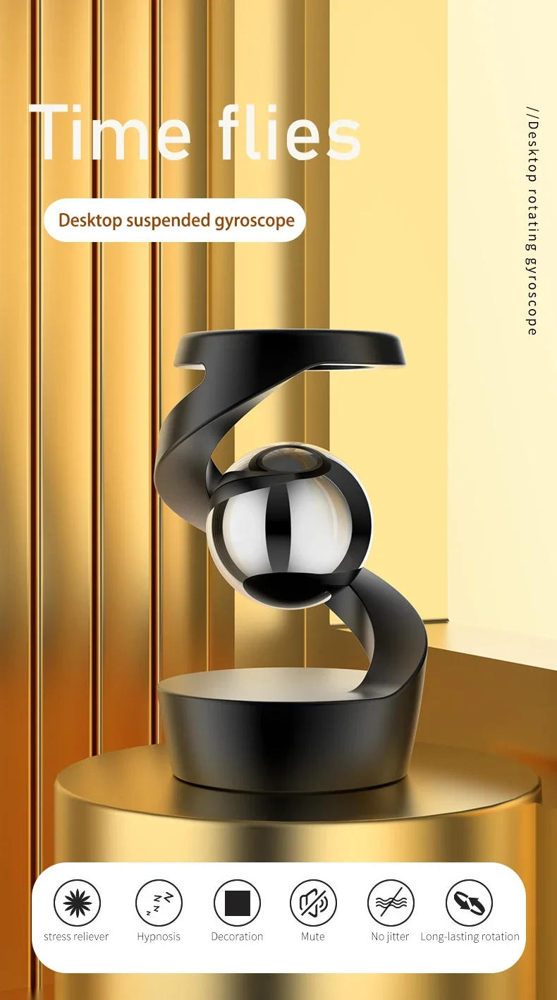 Description Picture 2 of itemGravity Defying Kinetic Desk Toy Desktop Levitating Gyro Stress Relief Kinetic Levitation Toys Optical Illusion Desk Toy