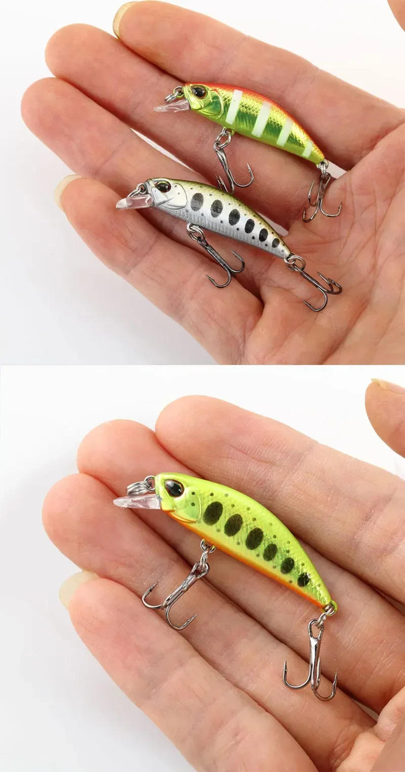 Description Picture 6 of itemJapan Sinking Mini Minnow Fishing Lure 38mm 3.2g Trout Lures Fishing Wobblers River Crankbait Artificial Fish Bait Pesca Tackle