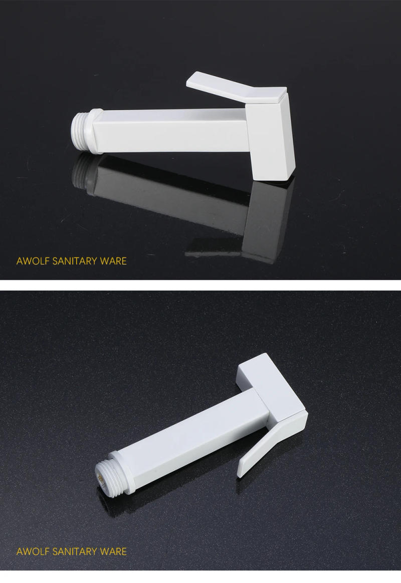 Description Picture 5 of itemAwolf White Bidet Faucet Solid Brass Handheld Toilet Bidet Sprayer Dual handle Dual Outlet Filling Valve Shattaf Shower AP2223