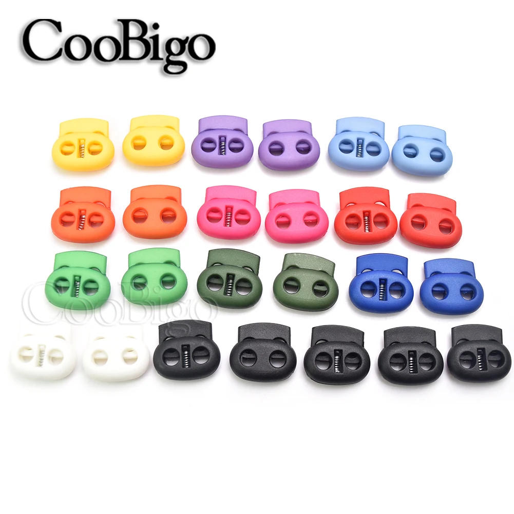 Description Picture 4 of item100pcs Plastic Cord Lock Stopper Shoelace Clip Toggle Retainer for Paracord Lanyard Rope Clothes Craft Accessories Free Shipping