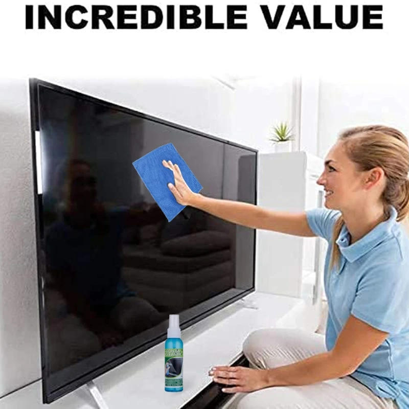 Description Picture 2 of item1 Set Brush Cloth Liquid High Qulity Screen Cleaning for LCD Tablet Phone Pad Laptop Computer Camera Lens Cleaner