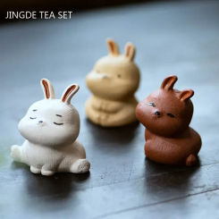 Creative Yixing Purple Clay Zodiac Rabbit Tea Pet Can Raise Tea Tray Small Ornaments Chinese Handmade Tea Set Decoration
