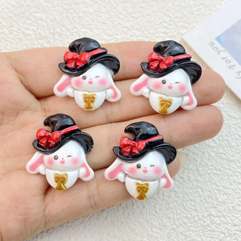 Description Picture 5 of item10Pcs New Cute Resin Animal Halloween Series Flat Back Parts Embellishments For Hair Bows Accessories