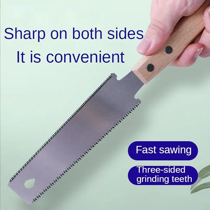 Description Picture 2 of item310MM Steel Saw Double Edged Japanese Pull Saw Flexible Blade Hand Saw for Woodworking Cutting Saw