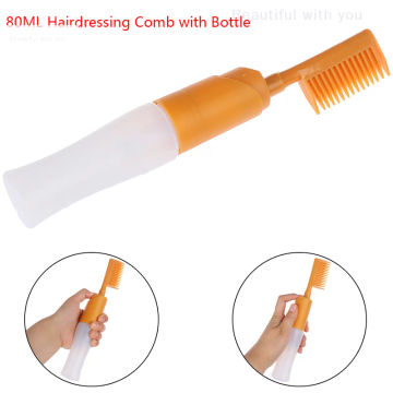 80ML Hair Dye Bottle Applicator Comb Dispensing Salon Hair Coloring Dyeing Tool