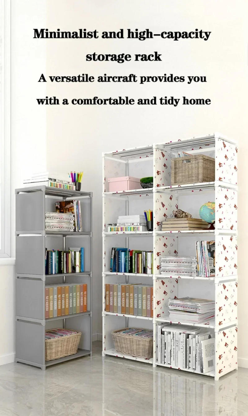 Description Picture 6 of itemDIY Bookshelf Multi-layer Book Organizer Debris Rack Shelf Home Decor Storage Locker Portable Multi-layer Easy Assembly Bookcase