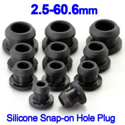 Silicone Rubber Snap-on Hole Plugs 2.5 3 3.5-60.6mm Blanking End Caps Seal Stopper Pipe Tube Inserts Bung Black/Grey/Clear/White