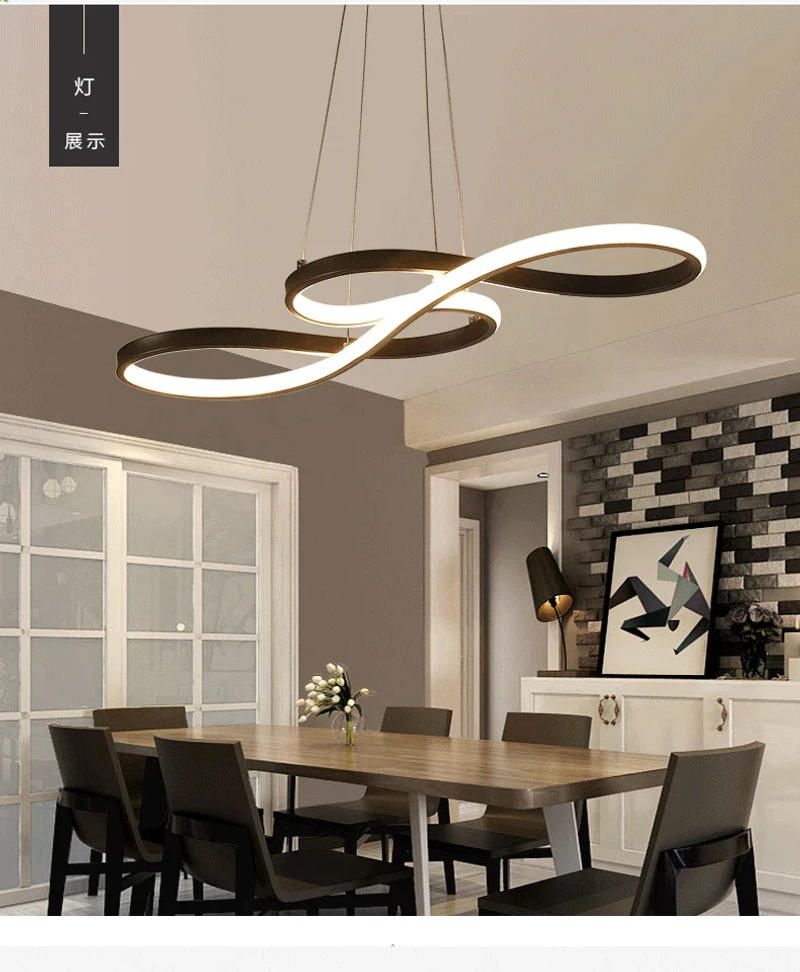 Description Picture 4 of itemModern Simple Minimalist White Led Chandelier Ceiling Chandelier Nordic Living Room Bedroom Study Lighting Hotel Decorative Lamp