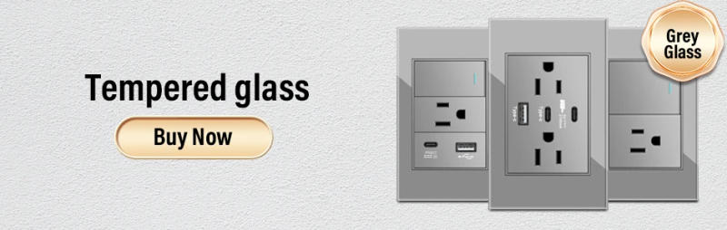 Description Picture 6 of itemDELEFU Grey Flame retardant PC panel Mexico Standard Type C America Outlet Plug 118*72mm Wall Socket Light Switch Fast Charge