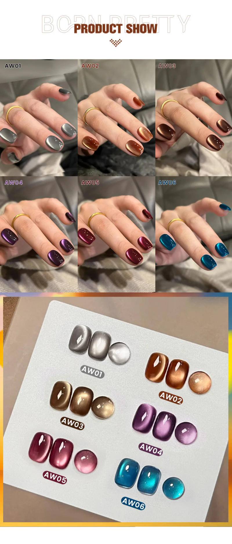 Description Picture 4 of itemBORN PRETTY 10ml Pink Glass Cat Magnetic Gel Nail Polish Water Light Transparent Soak Off Nail Art Gel Varnish Manicure