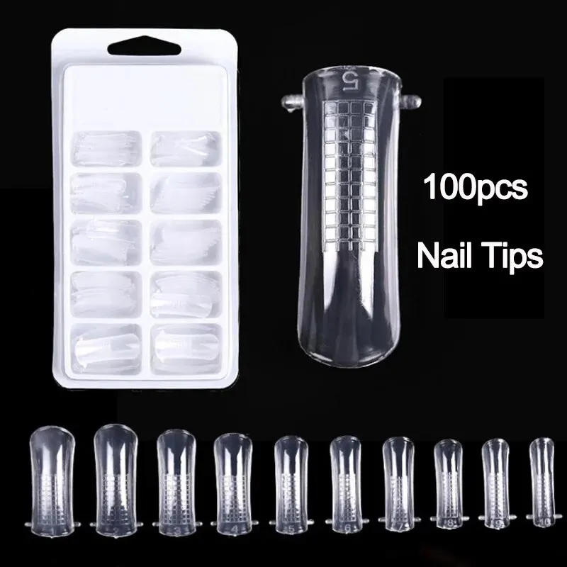 Description Picture 5 of item20/100Pcs Quick Building Nail Mold Tips For Acrylic Nails Clear Fake Nail Art Molds Nail Extension Builder Mold Manicure Tool