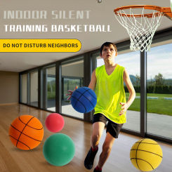18/21/24cm Silent Basketball Squeezable Mute Bouncing Basketball Indoor Silent Ball Foam Basketball Bouncewith Hoop for Children