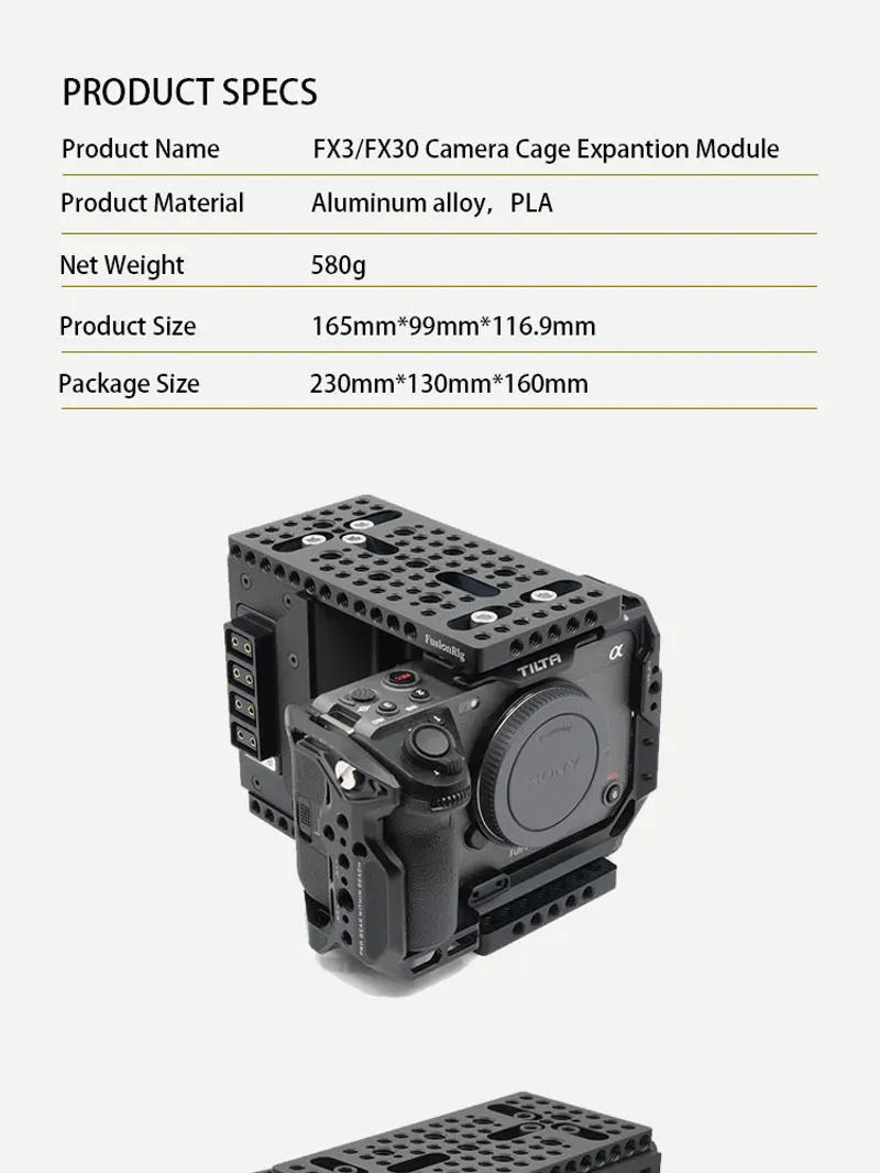 Description Picture 5 of itemFusionRig For Sony FX3/FX30 Camera Cage Expansion Module cineback