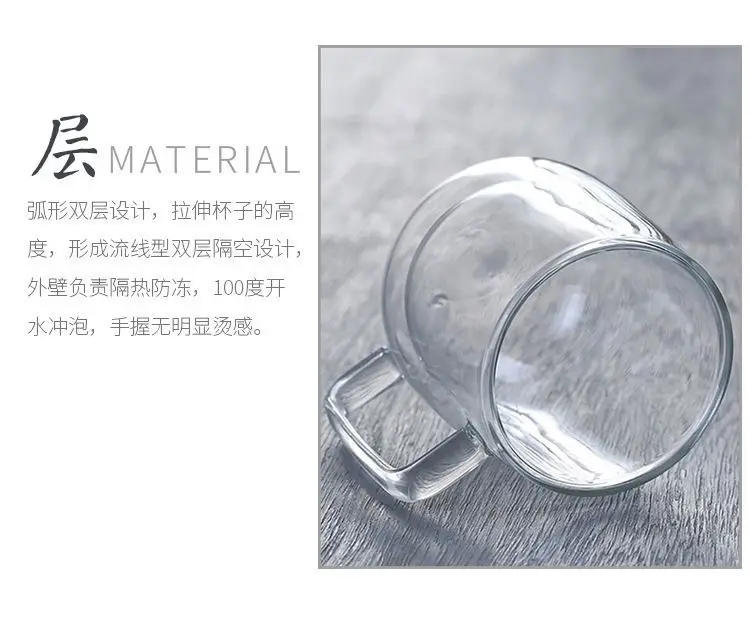 Description Picture 2 of itemDouble Wall Transparent Glass Coffee Cup Heat Resistant High Borosilicate for Bar Tea Milk Juice Water Espresso Shot Glass