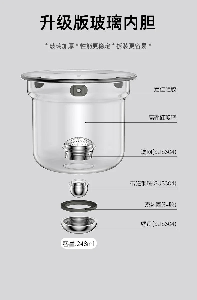 Description Picture 6 of itemMagical One-Key Brewing: Walnut Glass Teapot with Infuser for Perfect Kung Fu Tea