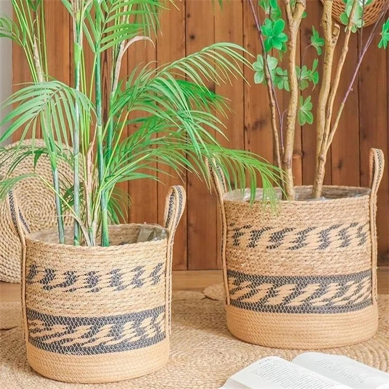 Description Picture 3 of itemFancy Natural Planter Basket Wicker Flower Pot  Bamboo Seagrass Storage Baskets Toy Holders Home Garden Decor