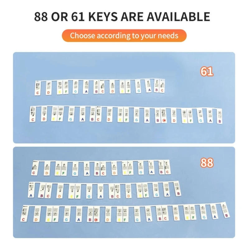 Description Picture 4 of itemPiano Keyboard Stickers for 88/61 Key,Removable Piano Keyboard Note Labels for Learning Piano Notes Guide for Beginner