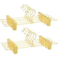 Trouser Hangers Made of Metal, 10 Pieces, Clothes Hangers, 30.5cm, with 2 Non-Slip Clips, for Skirts, Pants, Underwear-2