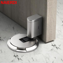 NAIERDI Heavy Duty Mechanical Door Stop Adjustable Windproof Zinc Alloy Door Stopper Door Holder Non-punch Sticker Hardware