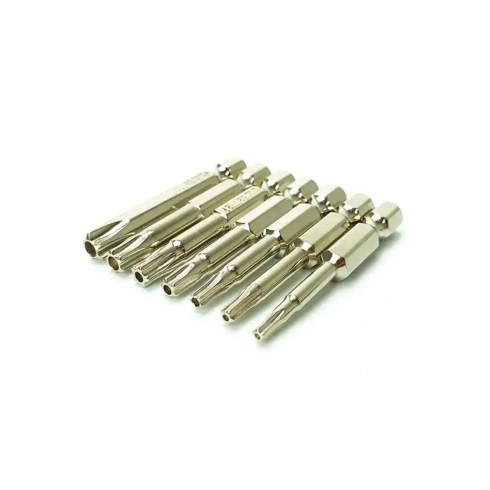 Description Picture 6 of itemKrachtige 7Pcs 50mm Magnetic Screwdriver Set T10 T15 T20 T25 T27 T30 T40 1/4" Hex Shank 5 Point Torx Electric Screwdriver Head