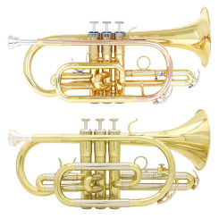 SLADE LDS830 Bb Cornet Gold Plated Cornet Horn Professional Brass Instrument Cornet Trumpet With Case Cleaning Accessories