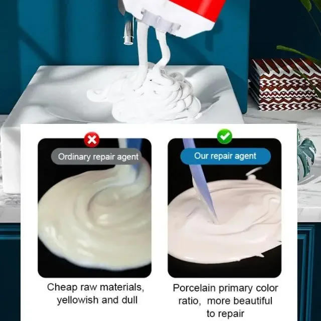 Description Picture 3 of itemTile and Ceramic Glaze Repair Paste Caulking Agent Has Super Strong Adhesion Repairable Enamel Tub Chips and Sink Cracks Sealers