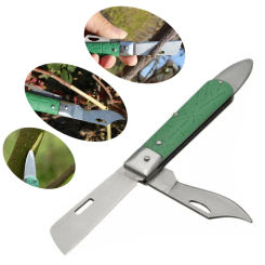 Grafting folding knife Garden Seedling foldable Cutter Branch blade nursery Cutting Pruning Tool bark peeler lifter Tree budding