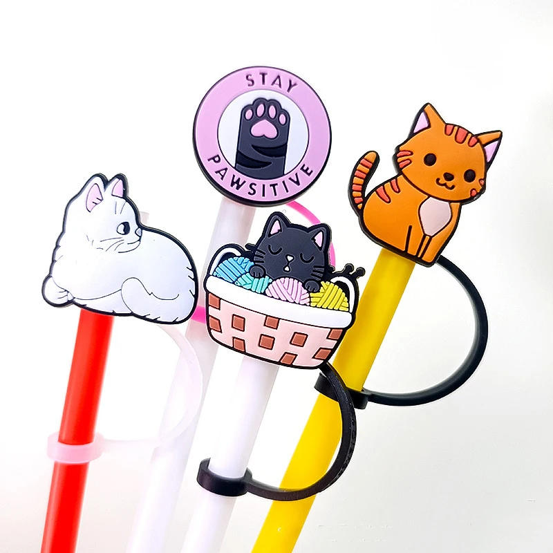Description Picture 4 of itemCute Cat Animal Straw Cover Cap for Reusable Drinking Dust Cap Glas Cup Accessories,Straw Toppers 10mm Silicone Straw Cover