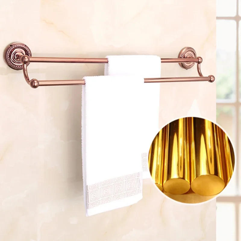 Description Picture 2 of itemSolid Brass Bathroom Accessories Set,Robe hook,Paper Holder,Towel Bar,Towel Ring,bathroom sets, Rose Gold Luxury Bath Towel Rack