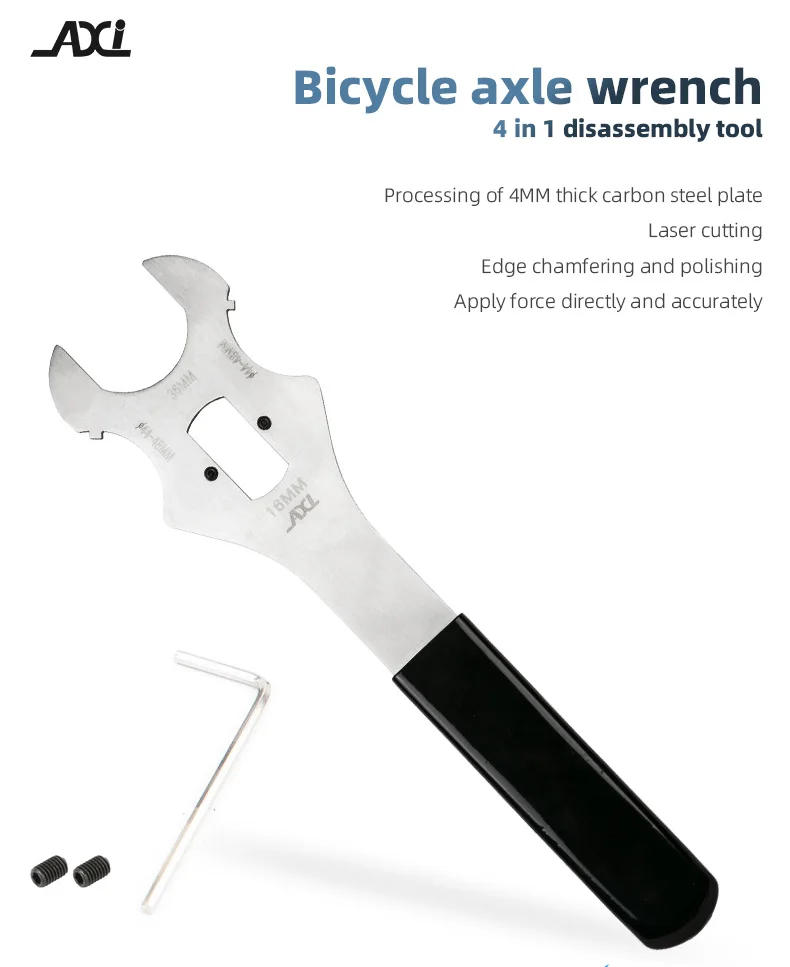 Description Picture 3 of itemAXI 4 In 1 Mountain Bike Square Hole Bottom Bracket Install Removal Tool 36MM 44MM 48MM Wrench MTB Bicycle Nut Screw Spanner