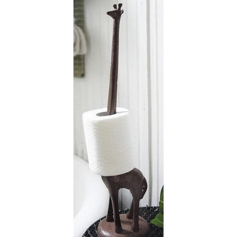 Description Picture 2 of itemCast Iron Toilet Tissue Holder, Freestanding Giraffe Paper Towel Holder, Decorative Paper Stand For Bathroom Easy Install