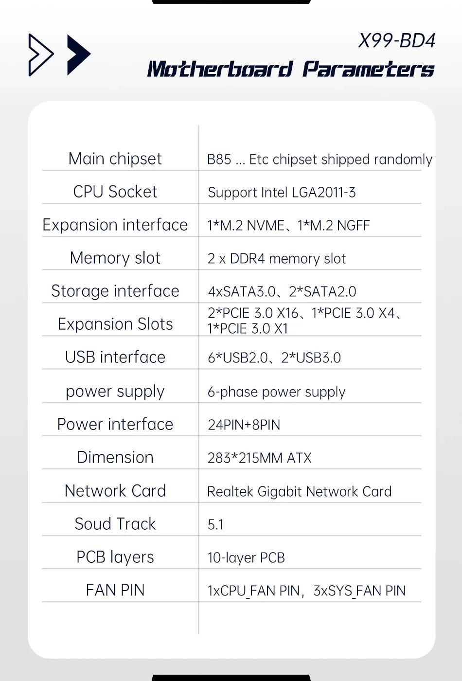 Description Picture 5 of itemHUANANZHI X99 BD4 LGA 2011-3 XEON X99 Motherboard supports Intel E5 2640 2666 2670 2696 2678 V3 V4 DDR4 RECC NON-ECC NVME RU