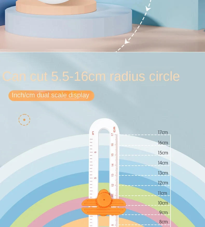 Description Picture 3 of item360° Rotarys Adjustable Cutting Round Knife Multi-Purpose Circle Cutter Journal Photo Scrapbooking Paper Circular Cutting Tools