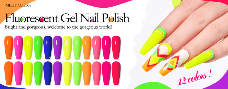 Description Picture 3 of itemMEET ACROSS 7ml Fluorescent Glow-in-dark Gel Nail Polish Semi Permanent Soak Off UV Neon Gel Varnish DIY Manicure For Nails Art