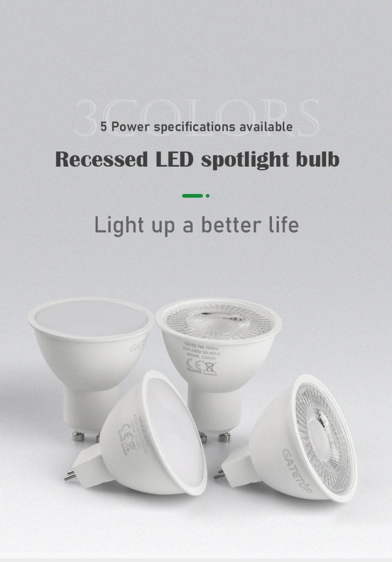 Description Picture 2 of item10PCS LED energy-saving spotlight GU10 GU5.3 AC220V AC110V non-strobe warm white light 3W-8W can replace 30W 50W halogen lamp