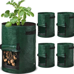 3/5/7/10 Gallon Plant Growing Bags PE Vegetable Grow Bags with Handle Thickened Growing Bag Potato Onion Bag Outdoor Garden Pots