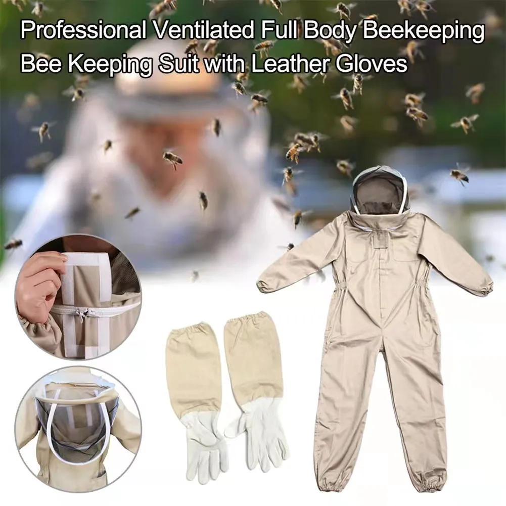 Description Picture 5 of itemProfessional Protective Clothing Beekeeping Protective Equipment Apicultura Clothes Beekeeper Costume Veil Hood Hat Anti-Bee