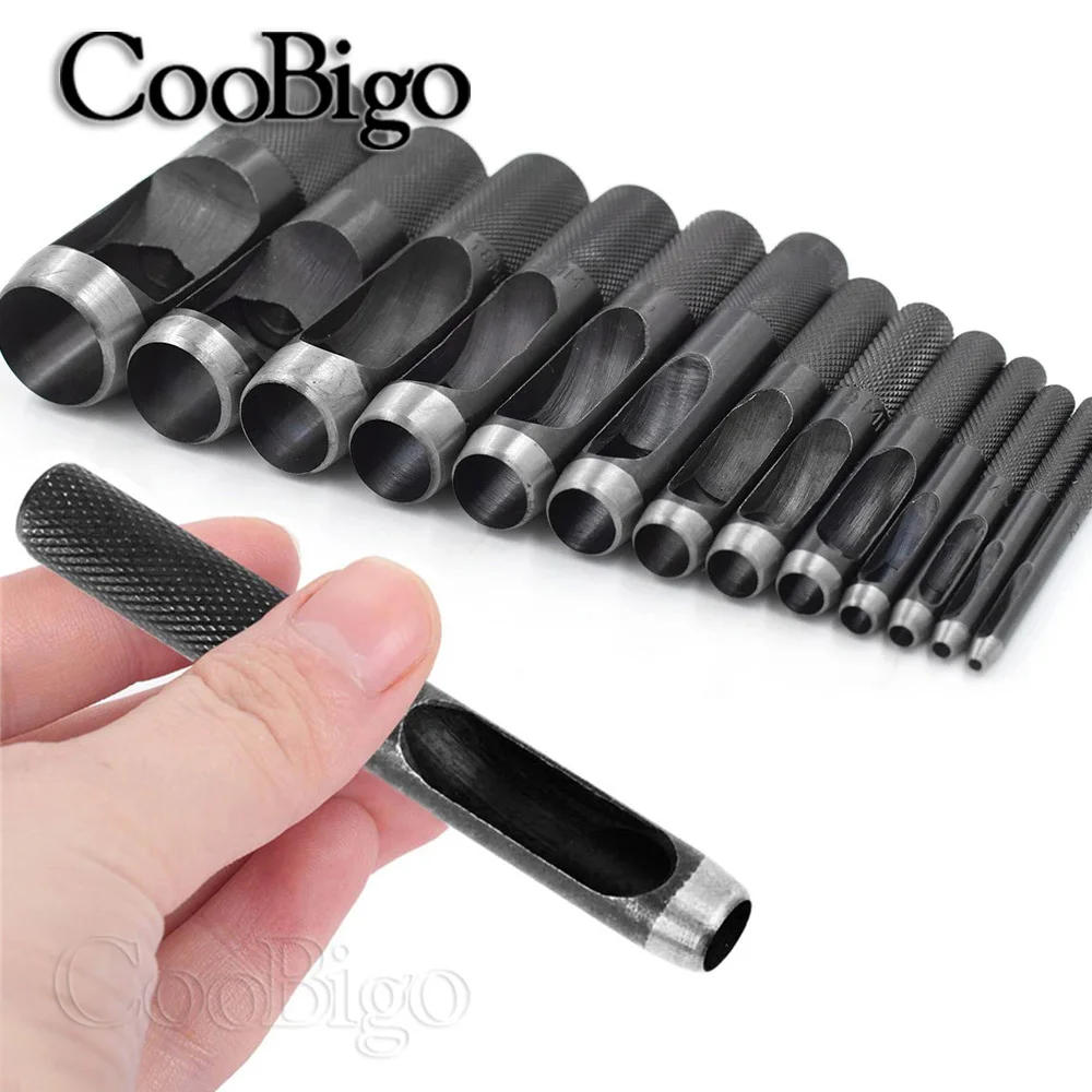 Description Picture 3 of item1 Piece Metal Puncher Round Punch Hole Mold Die Cutter for Punching Eyelet Rivet Belt Sewing Craft Leather Working Tools 1-25mm
